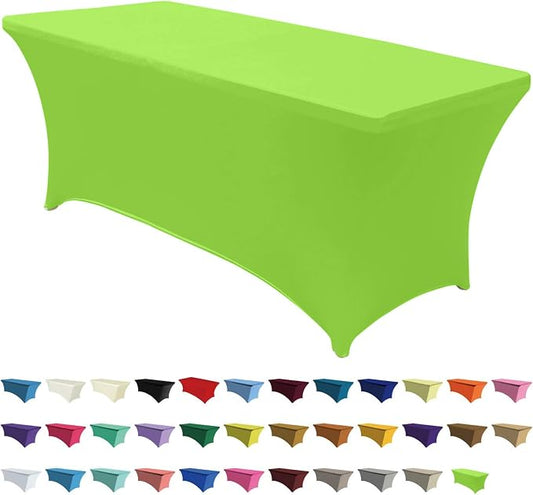 ABCCANOPY 6FT Spandex Table Cover, Stretch Fitted Tablecloth, Light Green | Rectangular Tight, Fitted, Washable and Wrinkle Resistant Table Protector for Wedding, Banquet,Birthday, Party, Event