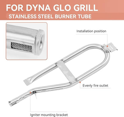 Grill Parts for Dyna-Glo 5 Burner DGH474CRP DGH483CRP DGH485CRP, Dyna-Glo 4 Burner DGH450CRP Dyna-Glo 3 Burner DGH373CRP, Porcelain Heat Plate Stainless Steel Burner for Revoace GBC1793W