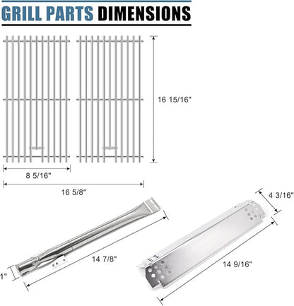 Replacement Parts for Nexgrill 720-0864M, 2 Pack Heat Shields, Grill Burners and Ignitor, Grill Grates for Nexgrill Evolution 720-0864M 2-Burner Gas Grill
