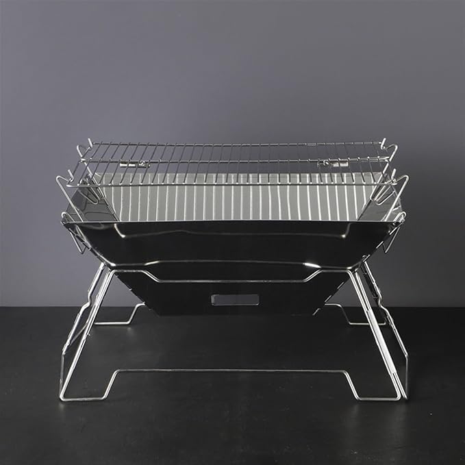 Charcoal Grills Outdoor Stainless Steel Electroplated Barbecue Grill Camping Home Multifunctional Portable Folding Barbecue Grill Barbecue Grill for Garden Outdoor Cooking ( Color : A , Size : 42*32*2