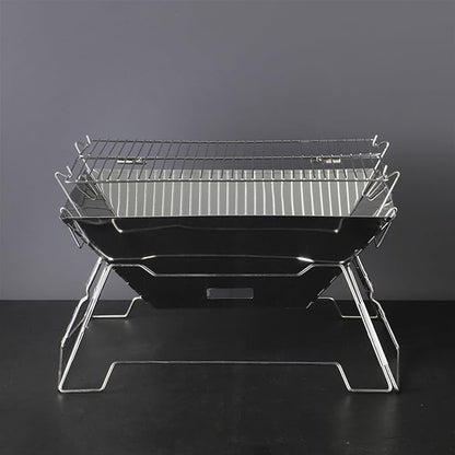 Charcoal Grills Outdoor Stainless Steel Electroplated Barbecue Grill Camping Home Multifunctional Portable Folding Barbecue Grill Barbecue Grill for Garden Outdoor Cooking ( Color : A , Size : 42*32*2