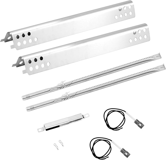 Grill Replacement Parts for Charbroil Performance 2 Burner 463625217 463625219 463673519 463673019 Grills, G470-5200-W1 Burner, G470-0004-W1A Heat Plate, Crossover Tube for 300 Cabinet Liquid Propane