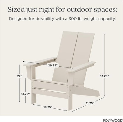 POLYWOOD Contemporary Modern Oversized Adirondack Chair in Sand