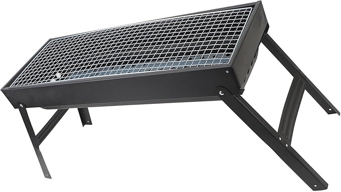Luocute Portable Charcoal BBQ Grill, Folding Iron Barbecue with Detachable Parts with Basket for Outdoor Cooking Camping Picnic Garden