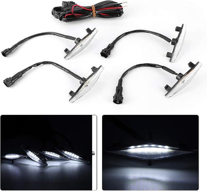 Srliya Grille Lamp, Mesh Front Led Lights Compatible with Pro 2014-2019, with Bright White Light for Enhanced Visibility (White Case)