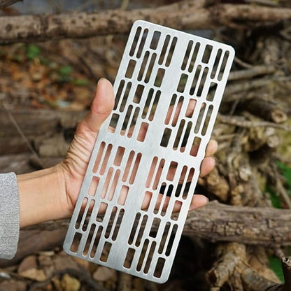 Portable Charcoal Grill Camping BBQ Grill Outdoor Barbecue Grill Stainless Steel Grid Plate for Camping BBQ Grills, Charcoal Grills BBQ,250 * 110 * 2Mm-D