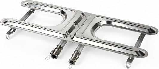 19 Inch Universal Gas Grill Burners, Stainless Steel H-Burner Replacement Parts, Grill Burner Replacement Parts for Charbroil, Barbeque Grill Accessories