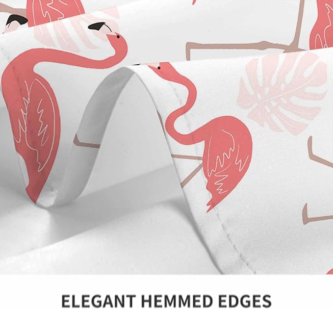 TKS MITLAN Flamingo Bird Tablecloth Decor Pink Leaves Summer Exotic Tropical Table Cloth Dining Room Kitchen Table Cover 52 x 70 Inch Oblong/Rectangle