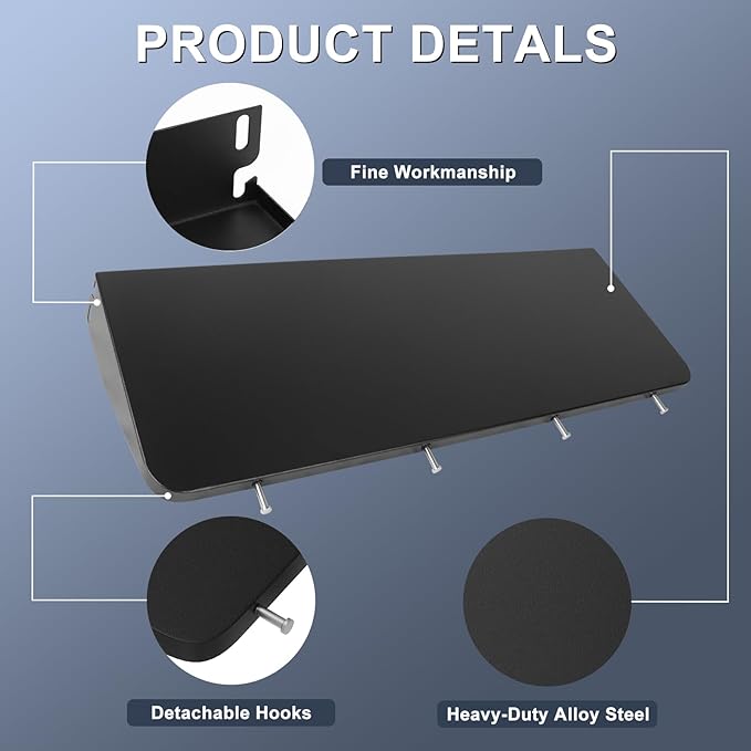 BAC363 Folding Front Shelf for Traeger Pro Series 34, Texas Elite 34, Century 885 Costco, Eastwood 34 Pellet Grill Smoker, Heavy-Duty Grill Accessories Replacement for Food Prep and Storage, 37" x 12"
