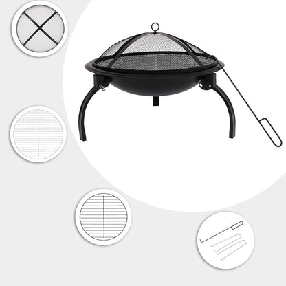 ZOKOP 21 Inch Charcoal Grill (with Charcoal Net) Carrying Bag, Black