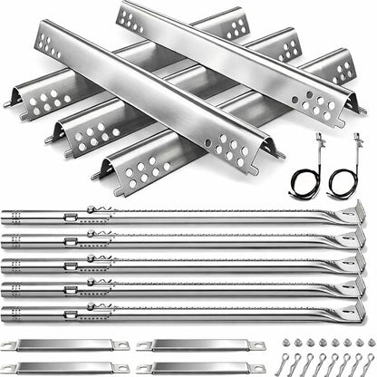 Utheer Grill Replacement Kit for Charbroil Performance 5 Burner 463347519 463347518 463275717 463243518, 475 4 Burner 463347017, 463673017, 463376018P2 Liquid Propane, Grill Burner Tubes, Heat Plates