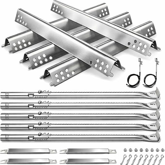 Utheer Grill Replacement Kit for Charbroil Performance 5 Burner 463347519 463347518 463275717 463243518, 475 4 Burner 463347017, 463673017, 463376018P2 Liquid Propane, Grill Burner Tubes, Heat Plates
