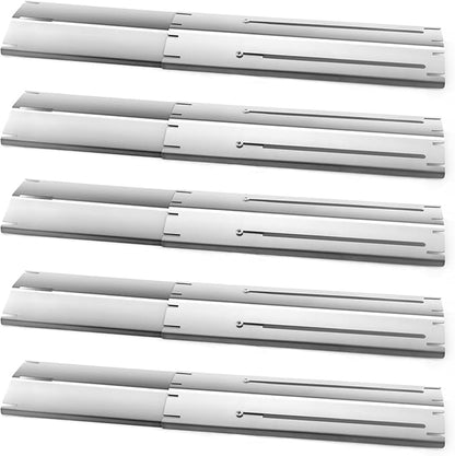 Adjustable Heat Plate Shield, Universal Heat Burner Tents, Heavy Duty Flame Tamer for Charbroil and Other Gas Grill Models, BBQ Replacement Parts, Extends from 11.75" up to 21" L, 5Pack