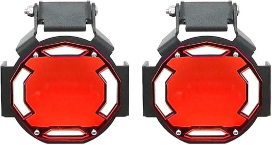 Headlight Protector Grille for F 850 GS F850GS for Adventure F800GS 800 ADV F800 F850 Flipable Fog Lights Protector Lamps Grille Protection Cover Headlamp Grill Guard(Red)