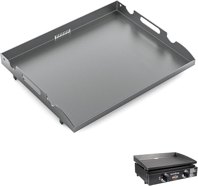 New Upgrade 22 inch Griddle Replacement Top for Most Blackstone 22 inch Tabletop Grill with Rear Grease System, Blackstone 2 Burner Flat Top Gas Griddle Grill Replacement Parts