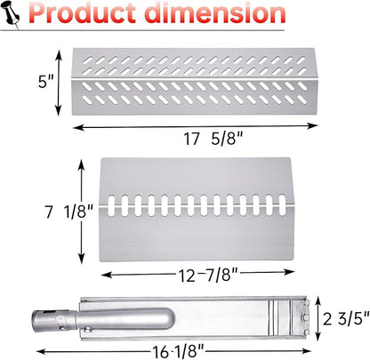 16516 16631 16520 Grill Burner for 4 Burners Bull Grill Replacement Parts Angus 47628, 47629, Steer Premium 69008, 69009, Outlaw 26038, 26039, Cal Flame G3 G4 P4, Grill Heat Plates Accessories