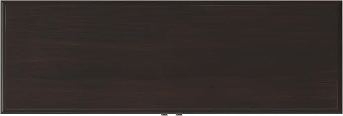 SIMPLIHOME Connaught 46" Solid Wood Tall Cabinet in Dark Chestnut Brown | Traditional tall console cabinet with glass doors, adjustable shelves and drawers for living or dining room storage.