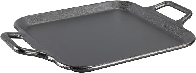 Lodge BOLD 12 Inch Seasoned Cast Iron Square Griddle with Loop Handles, Design-Forward Cookware