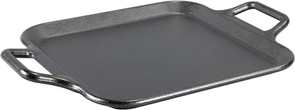 Lodge BOLD 12 Inch Seasoned Cast Iron Square Griddle with Loop Handles, Design-Forward Cookware