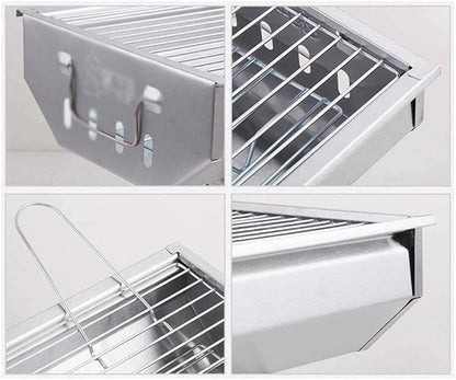 BBQ Grill Barbeque Grill Portable BBQ Charcoal Grill Foldable BBQ Charcoal Barbecue Grill Outdoor Cooking Camping Picnic Barbeque Grill Camping (A)