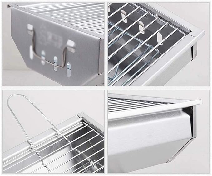 Barbecue Charcoal Grill Portable BBQ Charcoal Grill Foldable BBQ Charcoal Barbecue Grill Outdoor Cooking Camping Picnic Charcoal BBQ Grill