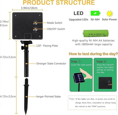 Upgrade 6Pack 600LED Solar String Lights for Outside, Solar Christmas String Lights Outdoor with 8 Modes, IP65 Waterproof Outdoor Twinkle Light, Garden Xmas Tree Christmas Decoration, Cool White