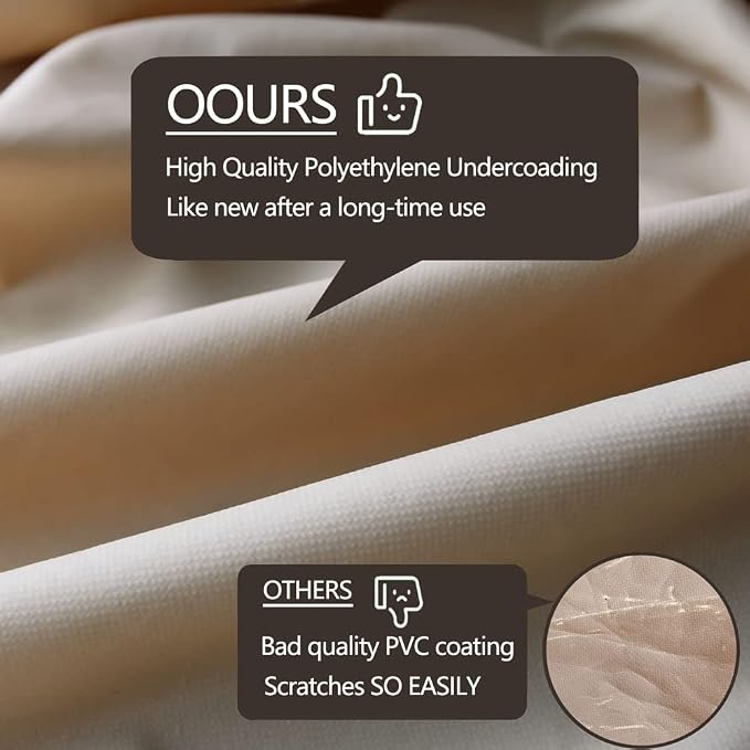 Outdoor Sectional Cover, Waterproof 600D Oxford Lawn Patio Furniture Covers, Patio Sectional Couch Cover, (Natural Beige,V-Shaped-115 x115)