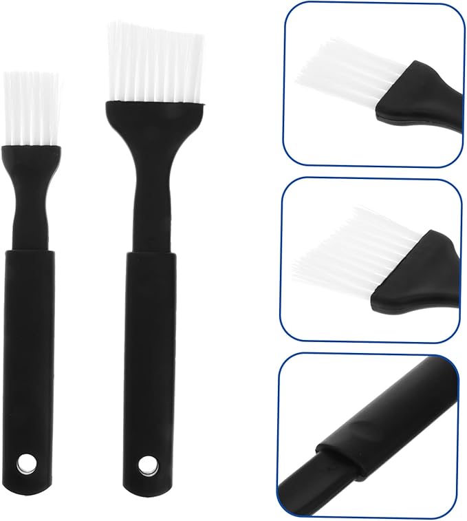 Cabilock 4-Piece Nylon Bristle Bbq Brush Set with Heat Resistant Plastic Grip for Basting Grilling Baking Cooking Easy to Clean Outdoor Cooking Tools 8.07 Inch