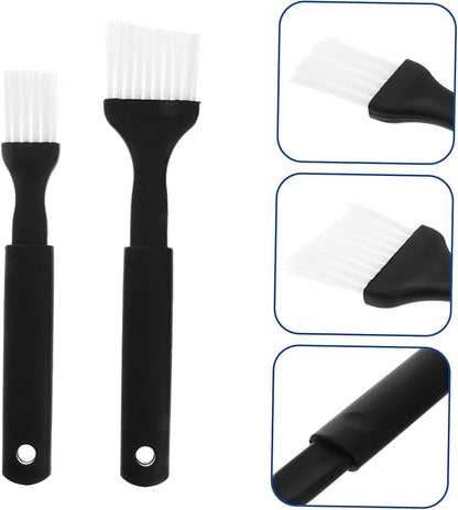Cabilock 4-Piece Nylon Bristle Bbq Brush Set with Heat Resistant Plastic Grip for Basting Grilling Baking Cooking Easy to Clean Outdoor Cooking Tools 8.07 Inch