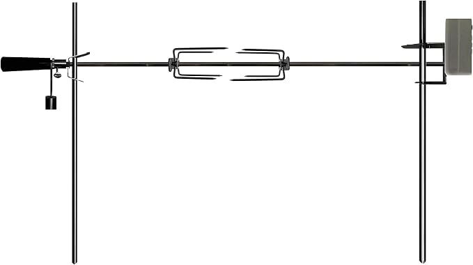 OneGrill Electric Dual Post Open Fire Rotisserie System- 45 Inch Chrome