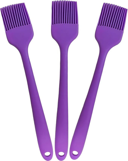 Purple Silicone Pastry Basting Brush - Food Grade BPA Free, Heat Resistant Up to 660°F/315°C, Dishwasher Safe Cooking Brush for Baking, BBQ, Grilling, Sauce,Butter,Cake & Bread