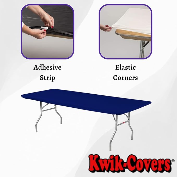 6' Rectangle Plastic Table Covers 30" x 72", Bundle of 5 (Navy Blue)