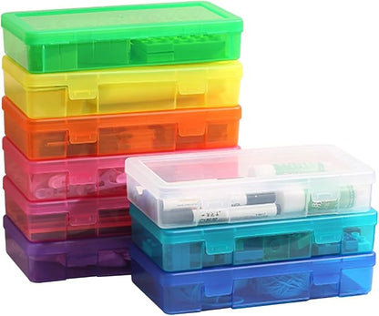9 Pack Plastic Hobby Art Craft Organizer (Medium) | Transparent View,Stackable,Clear,Space-Saving,Durable,See Through,Plastic,Dust Protection,Colorful