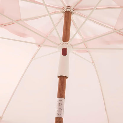 6FT Patio Beach Umbrella, UPF 50+ Sun Shade, Adjustable Tilt | Portable & Vented Outdoor Umbrella for Sand, Backyard & Garden, Harbour Rosé Pink (Light Pink & Orange)
