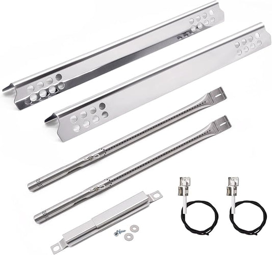 Criditpid Grill Replacement Parts for Charbroil 2 Burner 463644220 463642316 463632520 463632320 463675016 Models, Stainless Steel Grill Burners, Heat Plate Shields, Crossover Tubes and Ignitors.