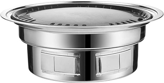 Small Stainless Steel Charcoal Grill, Portable BBQ Oven for Home & Outdoor Use, Multi-Functional Carbon Grill for 3-5 People