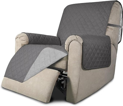 Easy-Going Recliner Chair Slipcover Reversible Sofa Cover Water Resistant Couch Cover Furniture Protector with Elastic Straps for Pets Dog (Recliner 22 inch, Gray/Light Gray) | Machine Washable Slipcover For Dogs, Water Resistant Furniture Mat For Livi...