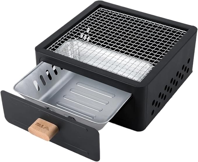 Multi-functional Camping Stove BBQ Charcoal Grill Portable Burner Outdoor Camp Picnic(White A2)