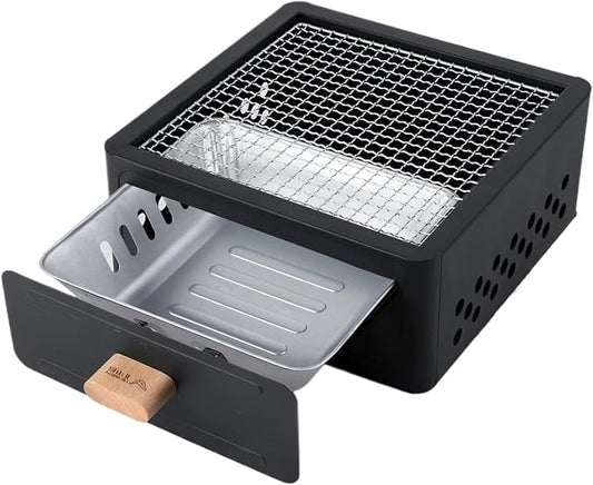 Multi-functional Camping Stove BBQ Charcoal Grill Portable Burner Outdoor Camp Picnic(White A2)