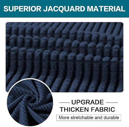 Turquoize 3 Piece Sofa Covers for 2 Cushion Couch Sofa Slipcover Soft Couch Cover for Dogs-Washable Sofa Furniture Covers with 2 Individual Cushion Covers, Thick Jacquard Fabric (Loveseat, Navy)