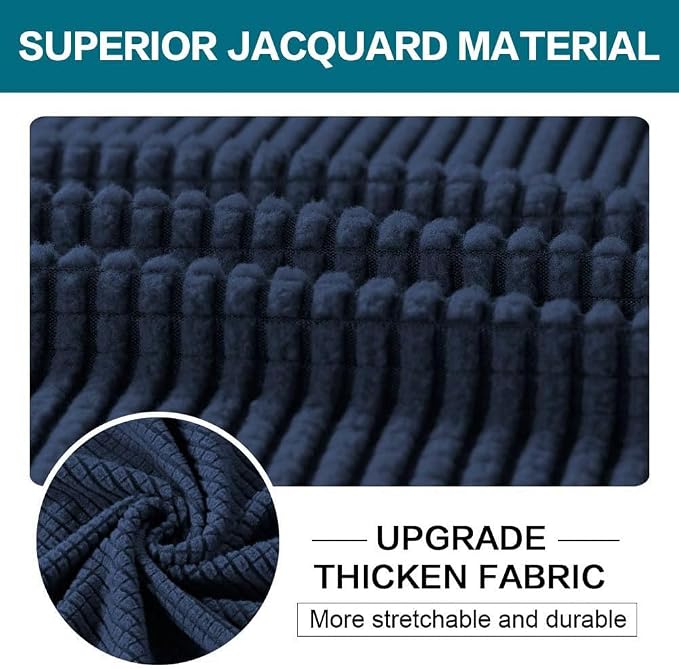 Turquoize 3 Piece Sofa Covers for 2 Cushion Couch Sofa Slipcover Soft Couch Cover for Dogs-Washable Sofa Furniture Covers with 2 Individual Cushion Covers, (2 Cushion Sofa, Navy)