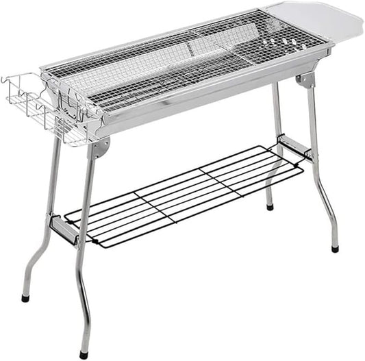 Bbq Grill Charcoal Grill Charcoal Stove Barbecue Charcoal Grill Stainless Steel Folding Portable BBQ Tool Kits For Outdoor Cooking Camping Picnic Barbecue Grill Charcoal Griddle