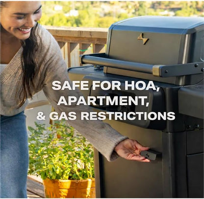 Current® Model G+ Dual Zone Electric Grill, Smart Electric Outdoor Grill with 200-700°F Range for Searing & Roasting, Independent Heat Zones, Apartment-Friendly & Weather-Resistant, Slate