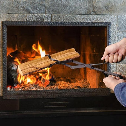 18 Inch Charcoal Grill for Outdoor +26" Long Firewood Tongs Log Grabber