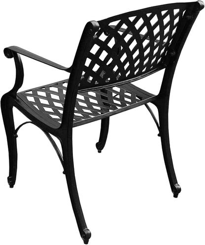 Oakland Living Modern Outdoor Mesh Cast Aluminum Black Patio Dining Chair
