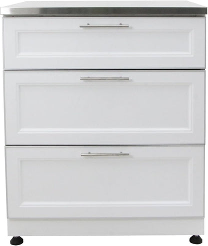 Blue Sky Outdoor Living White Shaker 4-Piece Outdoor Kitchen Combo Set 6 – Modular Weather-Resistant Storage Cabinets