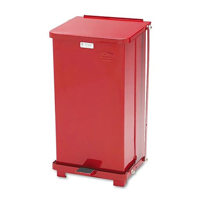 Rubbermaid Commercial Products Defenders Biohazard Steel Trash Can, Step-On, 6.5 GAL, Red, Hospital/Doctor's Office/Healthcare Facilities
