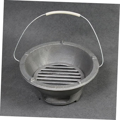 Wear-resistant Iron Bbq Stove Portable Grilling Heating for Outdoor Cooking Charcoal Grill for Camping Bbq Supplies Random Handle Color