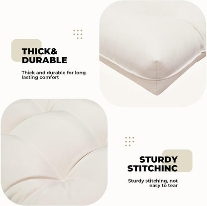 DANGHOOGY Wicker Chair Cushions, Waterproof Outdoor Loveseat Cushions for Patio Furniture, 3 Pieces Wicker Furniture Cushions, 1 Loveseat and 2 U-Shaped Cushions, Cream