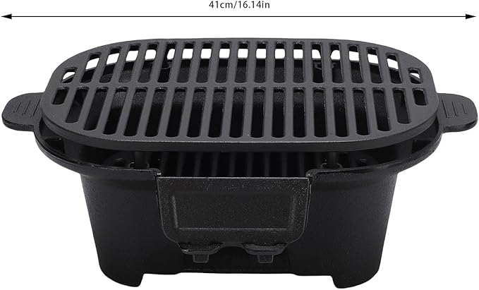Small Hibachi Grill, Portable Charcoal Grill, Even Heat Distribution, Japanese Yakitori Camping Grill for Camping Backyard Barbecue Cooking